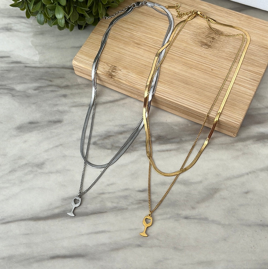 I ❤️ Wine Necklace Liquidación