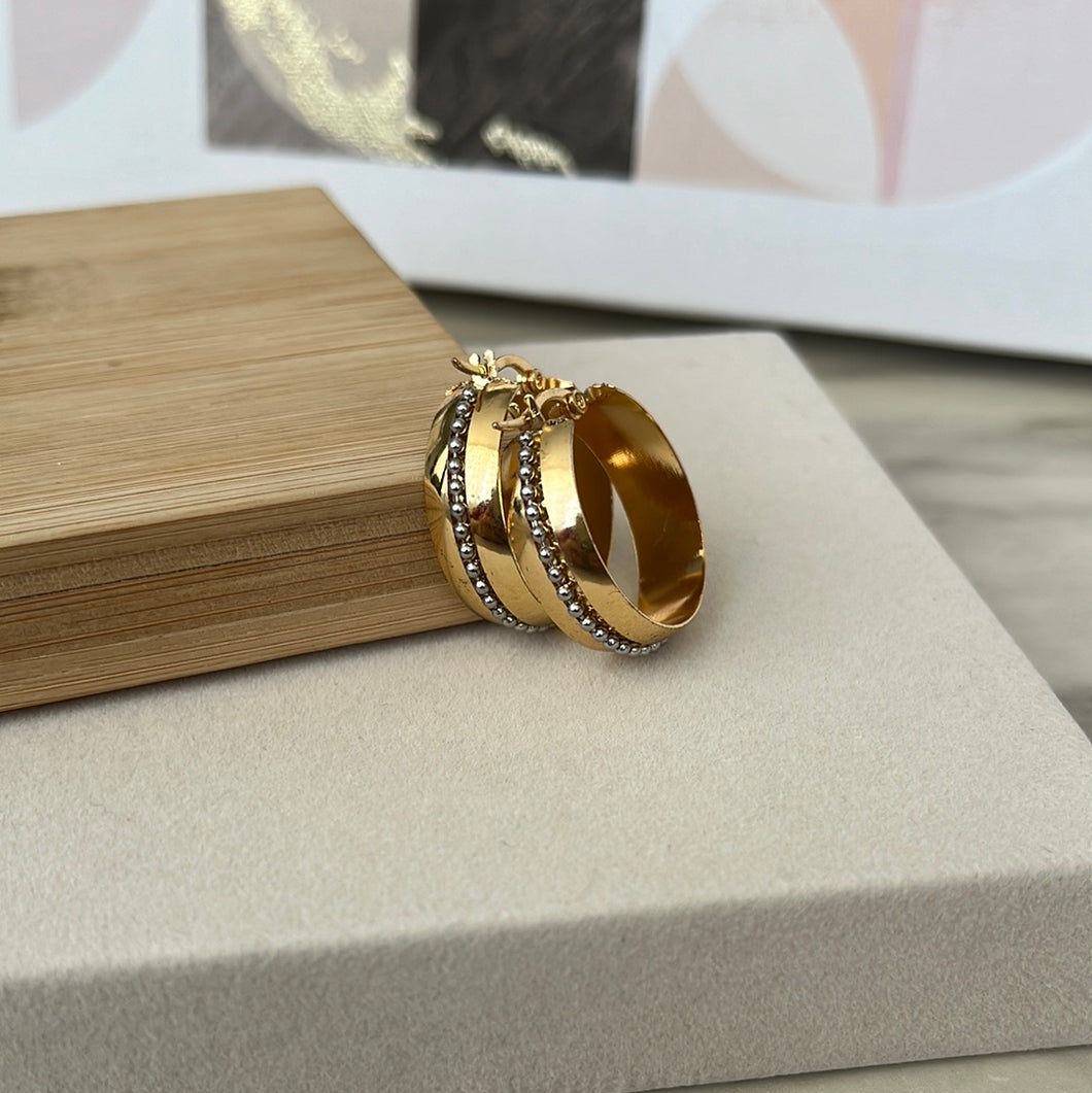 Two Tone Small Hoops