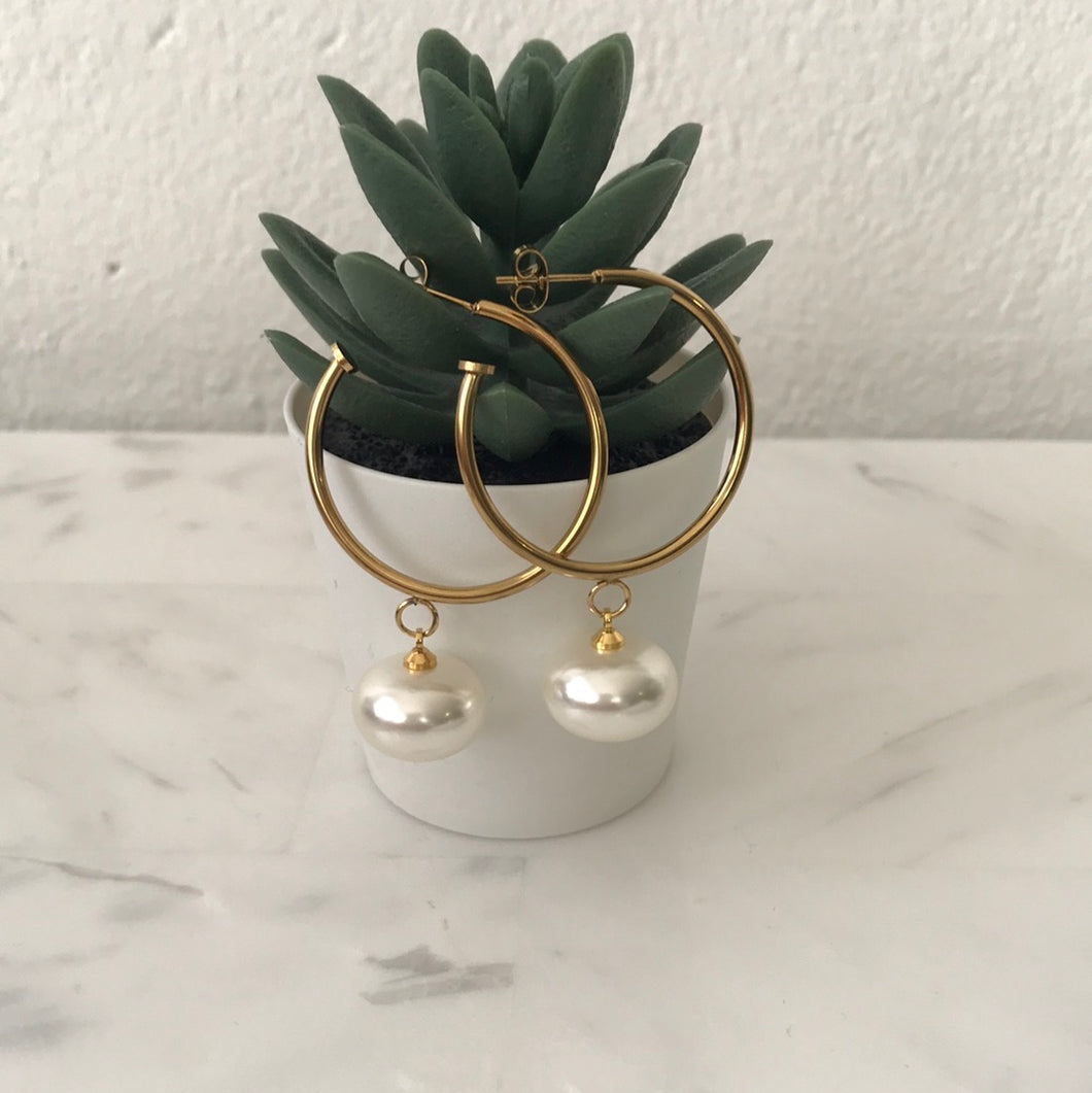 Half Pearly Hoops Liquidación