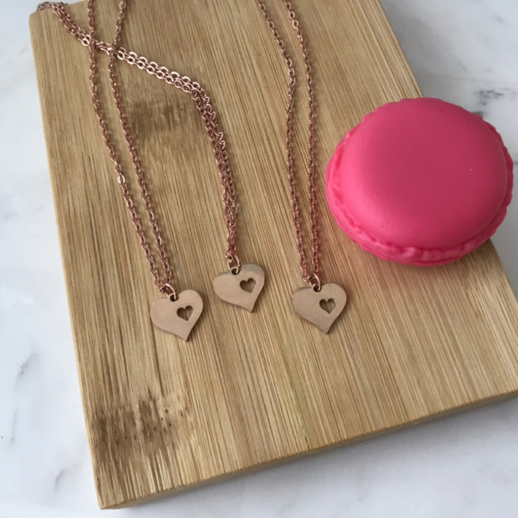 Rose Gold Heart Necklace Liquidación