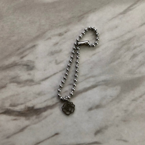 Pulsera Militar Charm Flor Rosa Liquidación