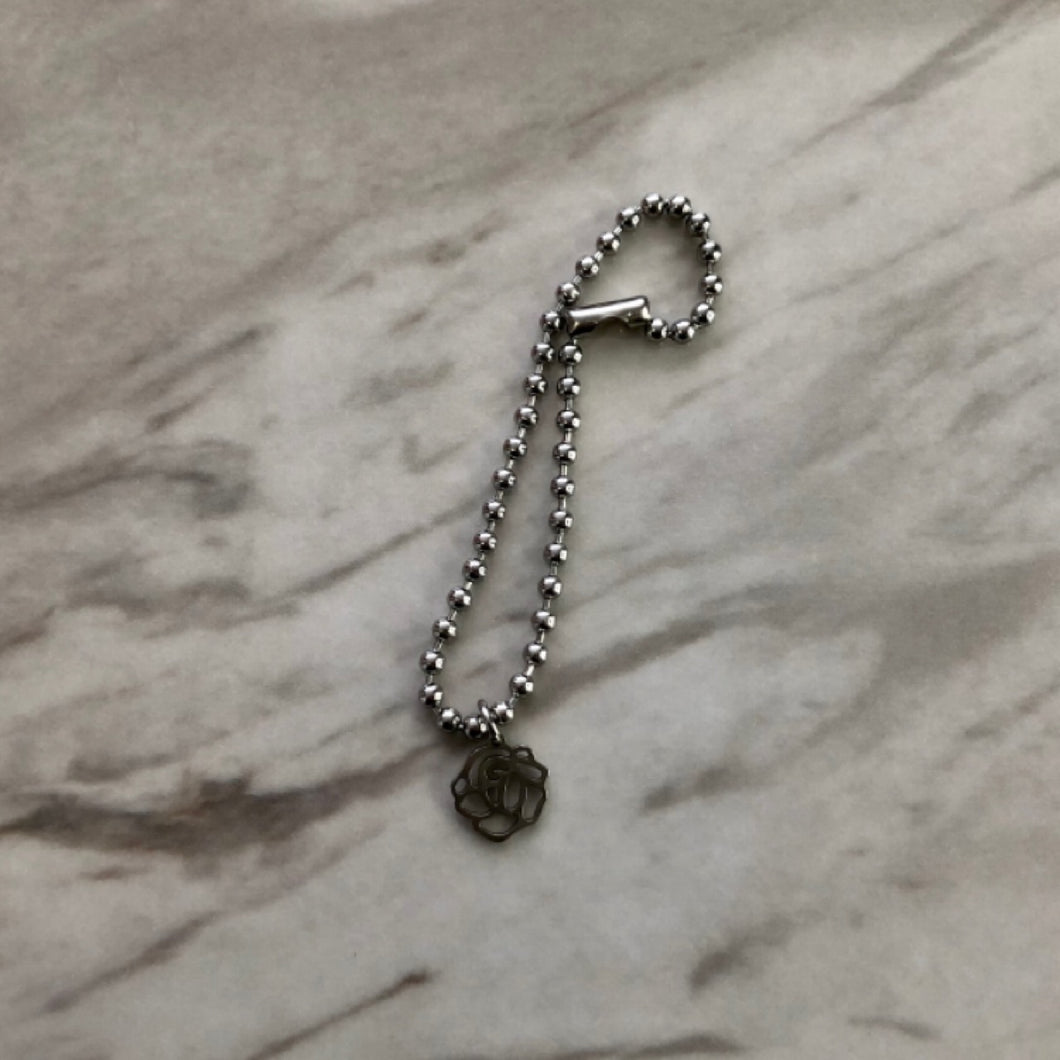 Pulsera Militar Charm Flor Rosa Liquidación