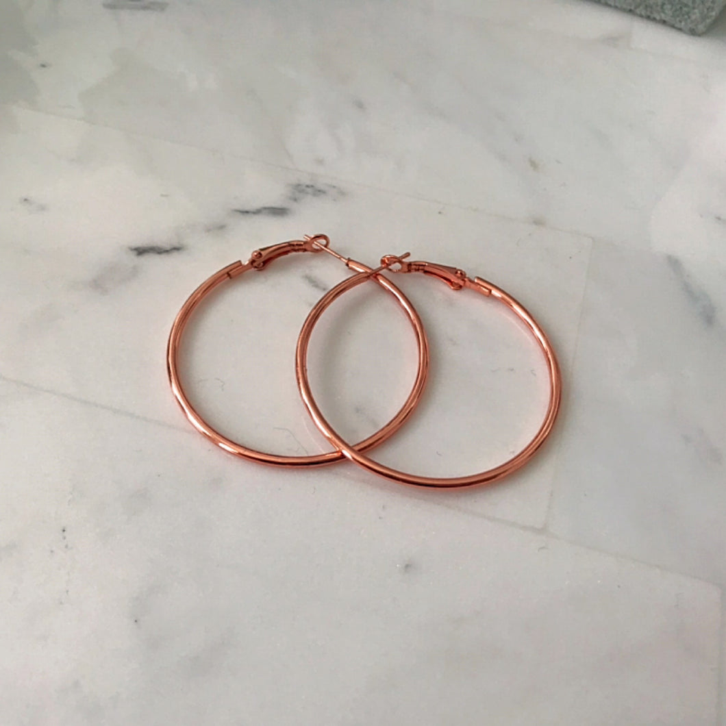 Rose Gold Hoops Liquidación