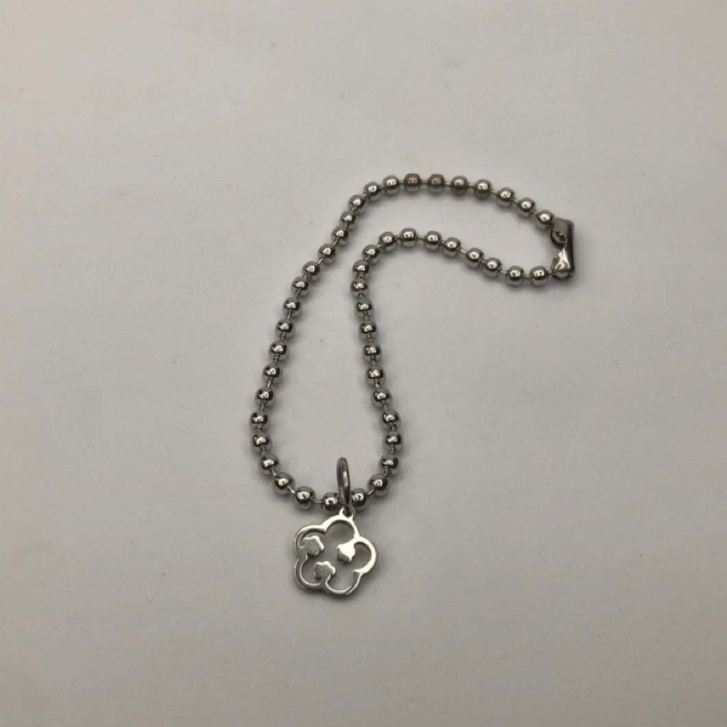 Pulsera Flor Plata Militar Liquidación